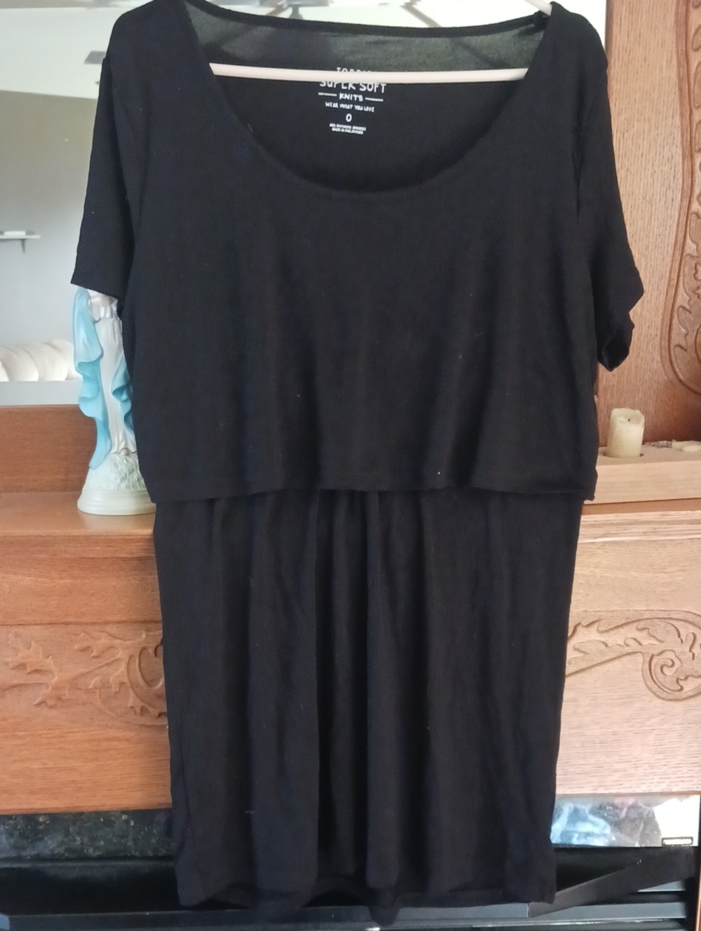 torrid Black Scoop Neck Layered Midi Tee Shirt Dress - Soft Knit